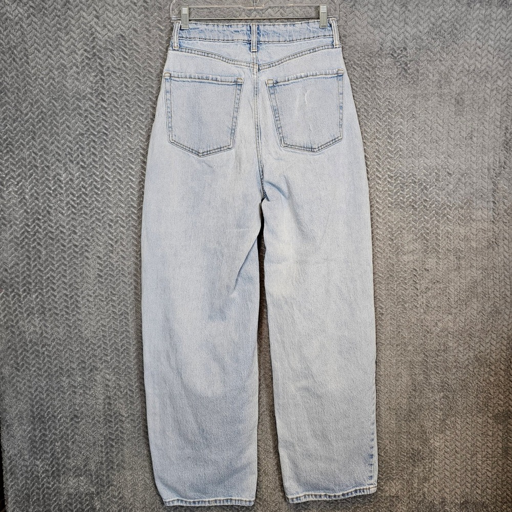 Wild Fable Womens Light Wash High Rise Baggy Distressed Wide Leg Jeans Size 00 - Picture 6 of 8